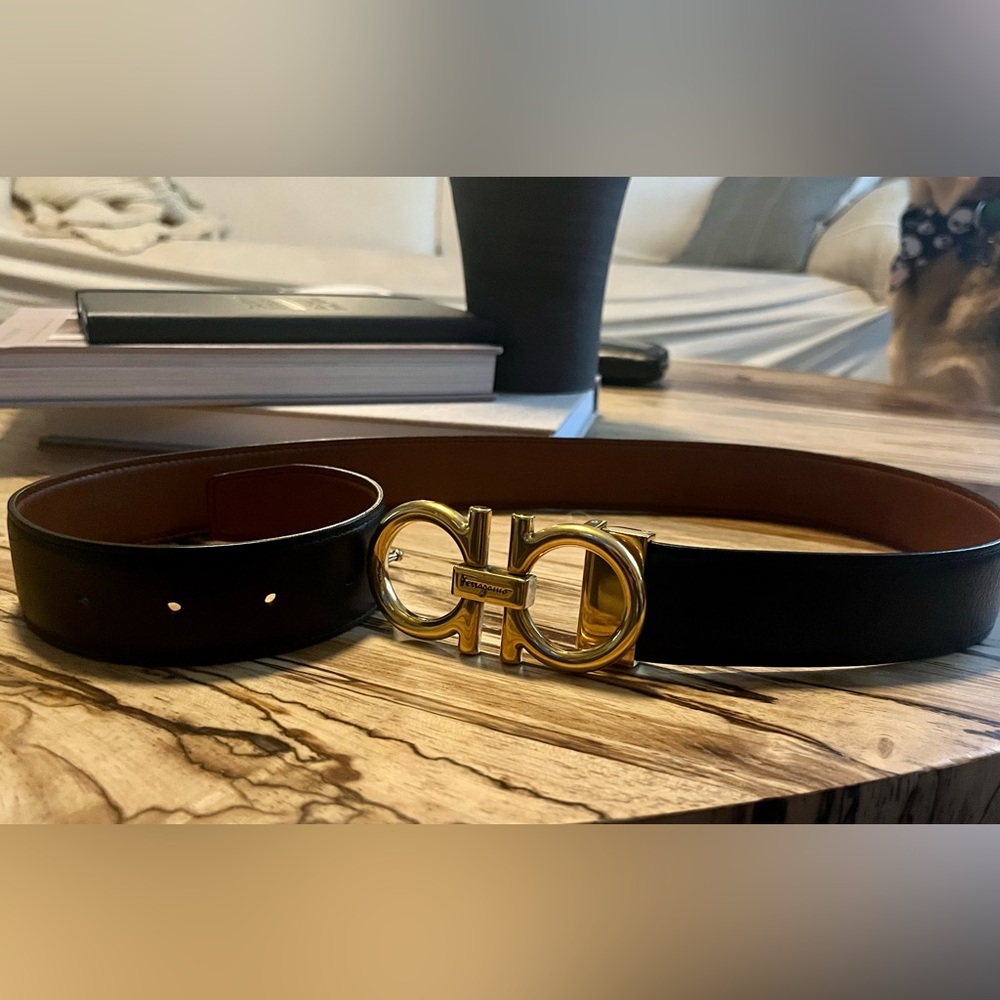 Salvatore Ferragamo Reversible Ganni Belt Black and Brown